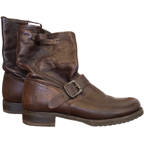 Frye Shoes - Frye, Leather, Adjustable Buckle, Slouchy Shaft, Veronica Ankle Bootie, Size 8.5